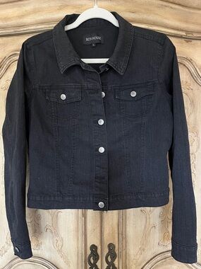 Beta House Black Denim Jean Jacket Classic Style L